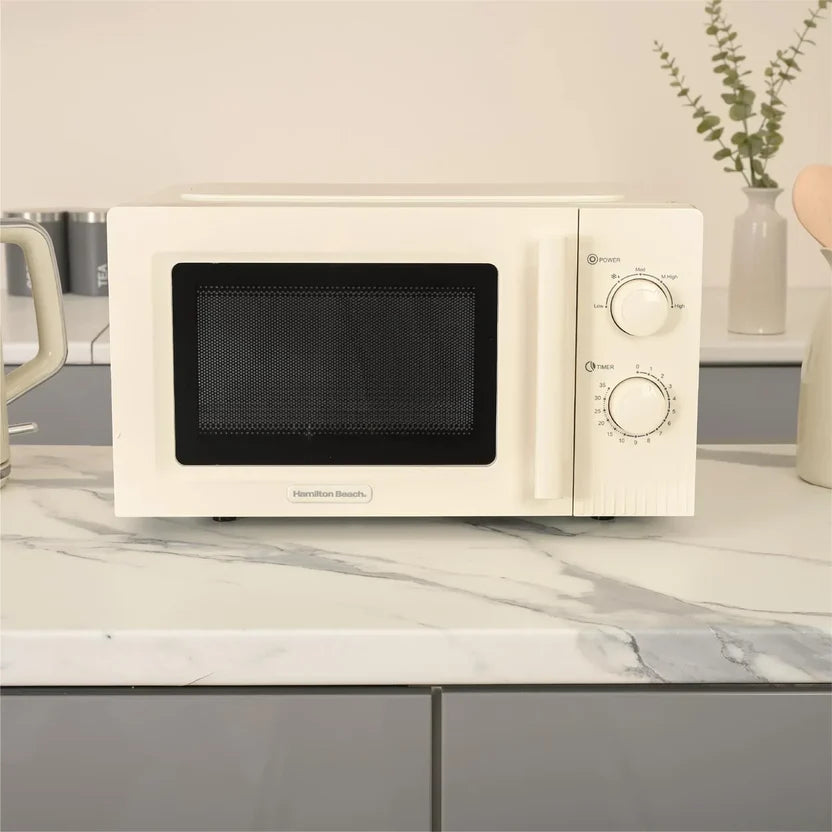 Hamilton Beech HBMX20S  MIAMI 800Watts Microwave 20 litres Manual Control - Cream