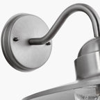 Pacific Lilium Brushed Steel Metal and Glass Fisherman Wall Light 40-012