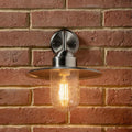 Pacific Lilium Brushed Steel Metal and Glass Fisherman Wall Light 40-012