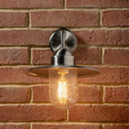 Pacific Lilium Brushed Steel Metal and Glass Fisherman Wall Light 40-012