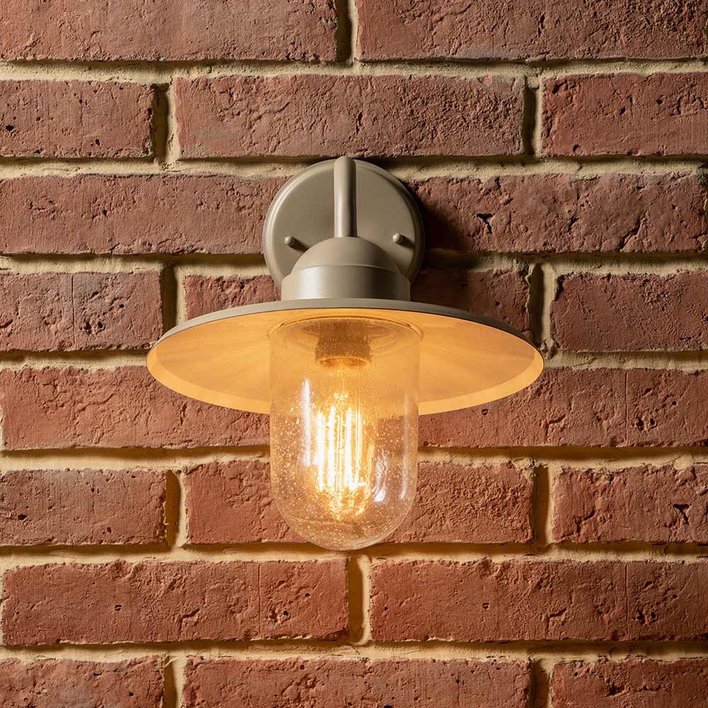 Pacific Lilium Taupe Metal and Glass Fisherman Wall Light 40-013