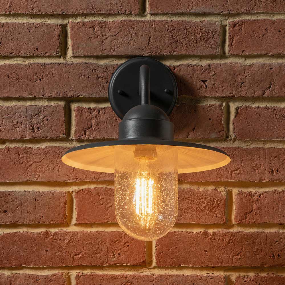 Pacific Lilium Dark Grey Metal and Glass Fisherman Wall Light 40-014