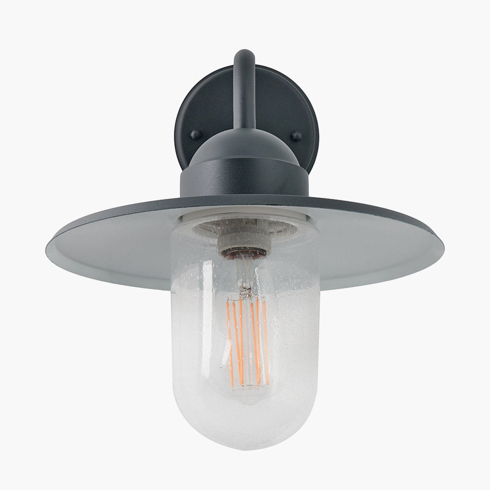 Pacific Lilium Dark Grey Metal and Glass Fisherman Wall Light 40-014