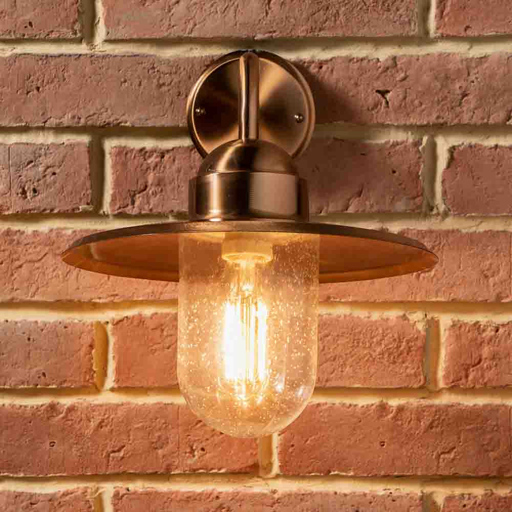 Pacific Lilium Copper Metal and Glass Fisherman Wall Light 40-015