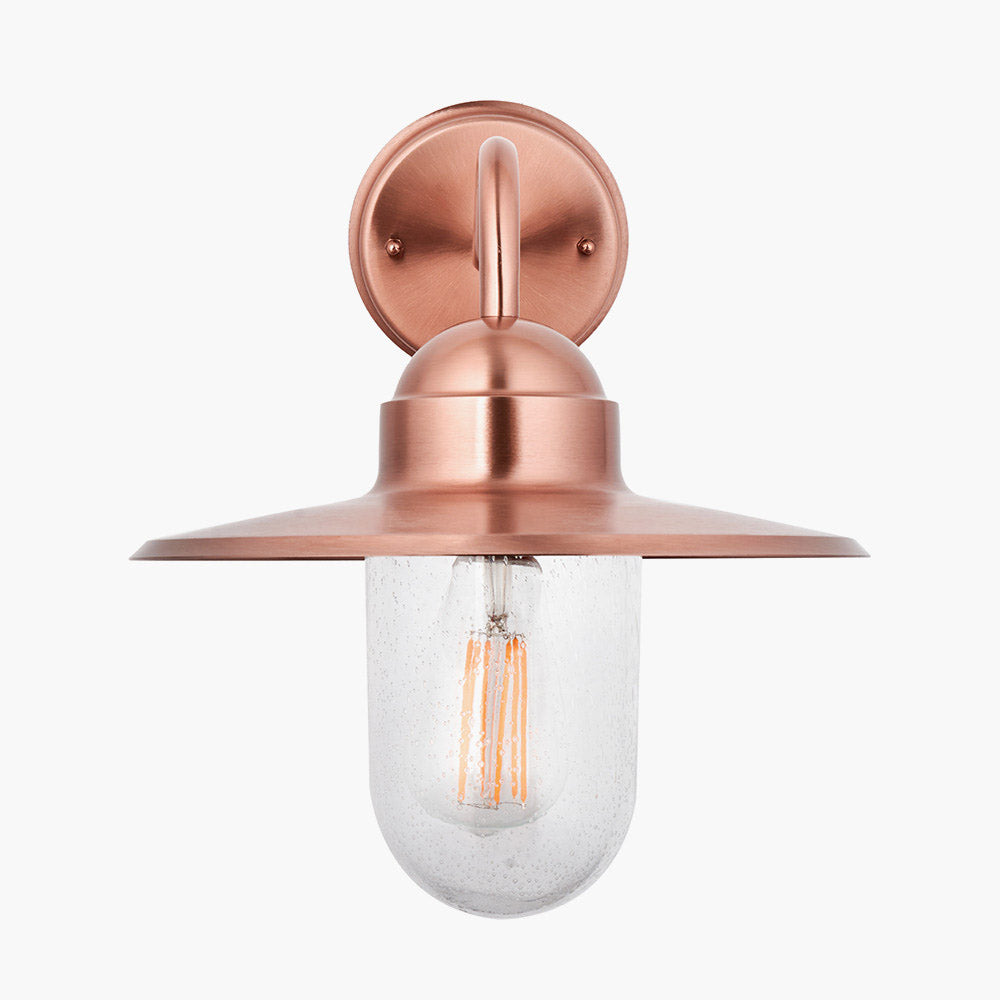 Pacific Lilium Copper Metal and Glass Fisherman Wall Light 40-015