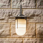 Pacific Centauri Brushed Steel Metal and Opaque Glass Wall Light 40-036