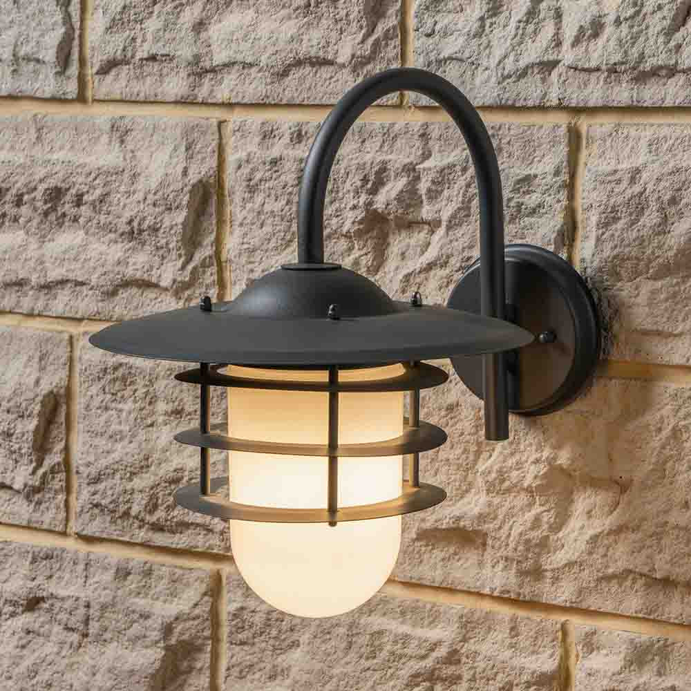Pacific Centauri Dark Grey and Opaque Glass Wall Light 40-038