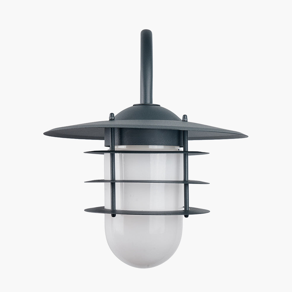 Pacific Centauri Dark Grey and Opaque Glass Wall Light 40-038