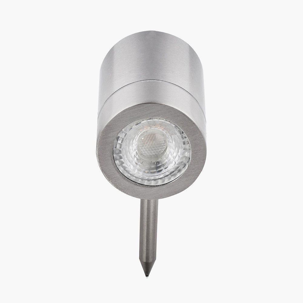 Pacific Lantana Brushed Steel Metal Directional Ground Spike Light 40-047