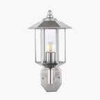 Pacific Bellis Brushed Steel Metal Pagoda Wall Light 40-050