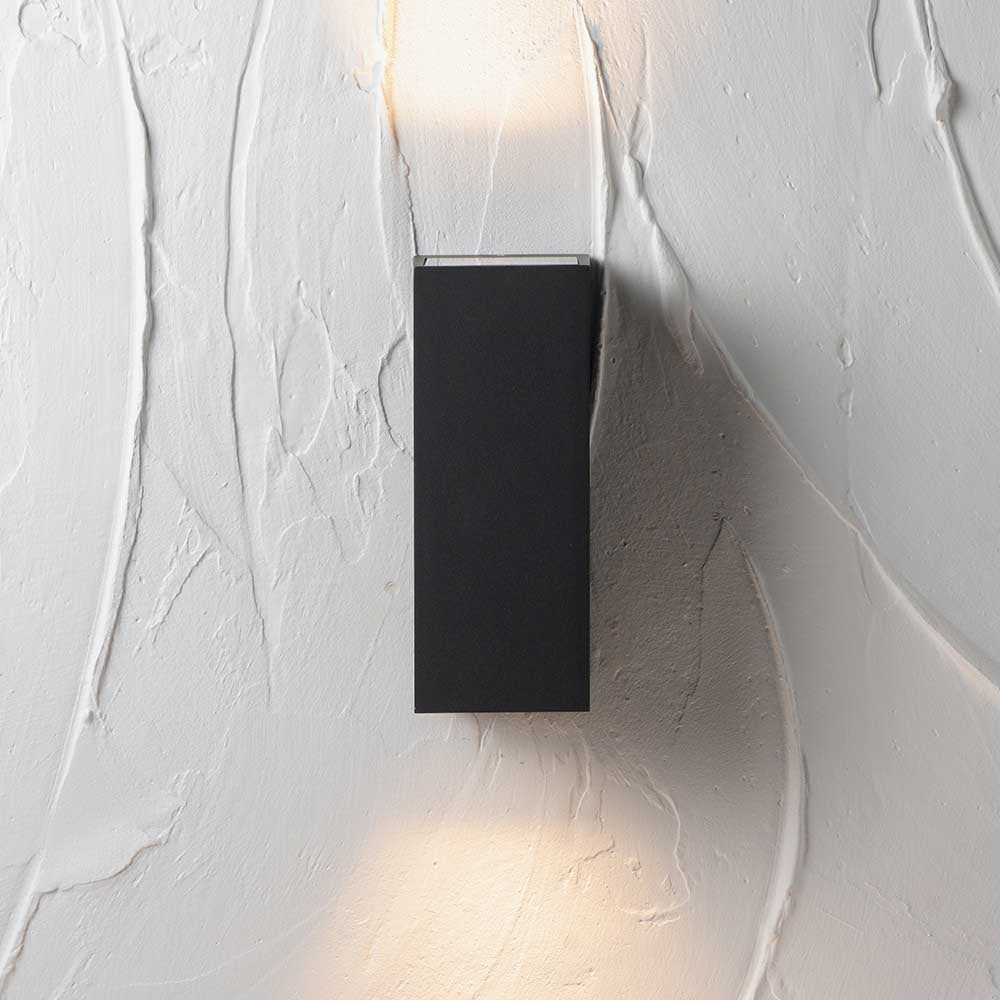 Pacific Acer Dark Grey Metal Square Outdoor Dual Wall Light 40-052