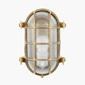 Pacific Montana Antique Brass Metal Caged Oval Outdoor Wall Light 40-056