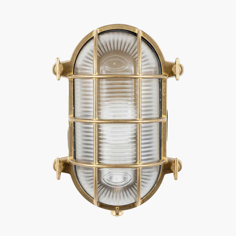 Pacific Montana Antique Brass Metal Caged Oval Outdoor Wall Light 40-056