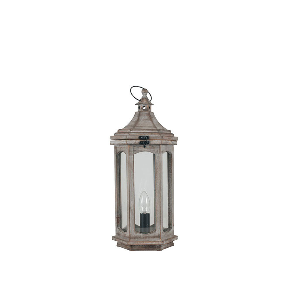 Adaline Antique Wooden Table Lantern