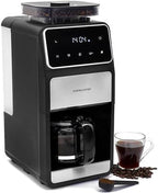 Andrew James Coffee Machine Bean to Cup Filter Ground Coffee Built-In Grinder Programmable