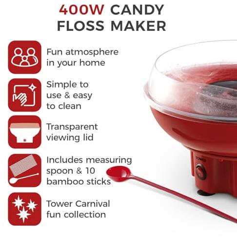 Tower T19039RD 400W Candy Floss Maker