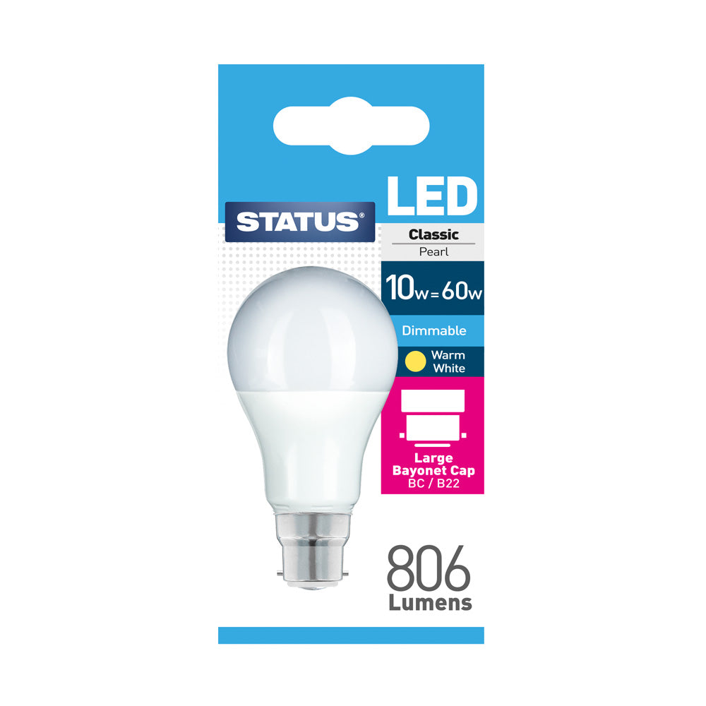 10W BC LED Dimmable Light Bulb GLS