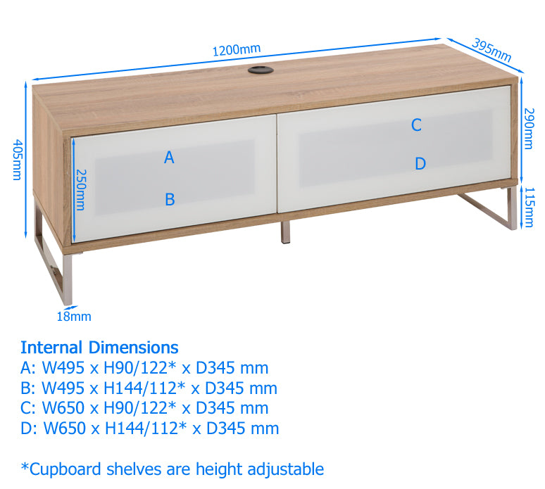 Helium 1200 <br> TV Stand <br> Black