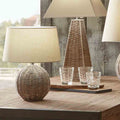 Pacific Raffles Small Rattan Cream Wash Table Lamp 500-C