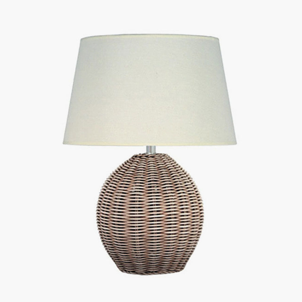 Pacific Raffles Small Rattan Cream Wash Table Lamp 500-C