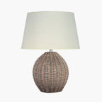 Pacific Raffles Small Rattan Cream Wash Table Lamp 500-C