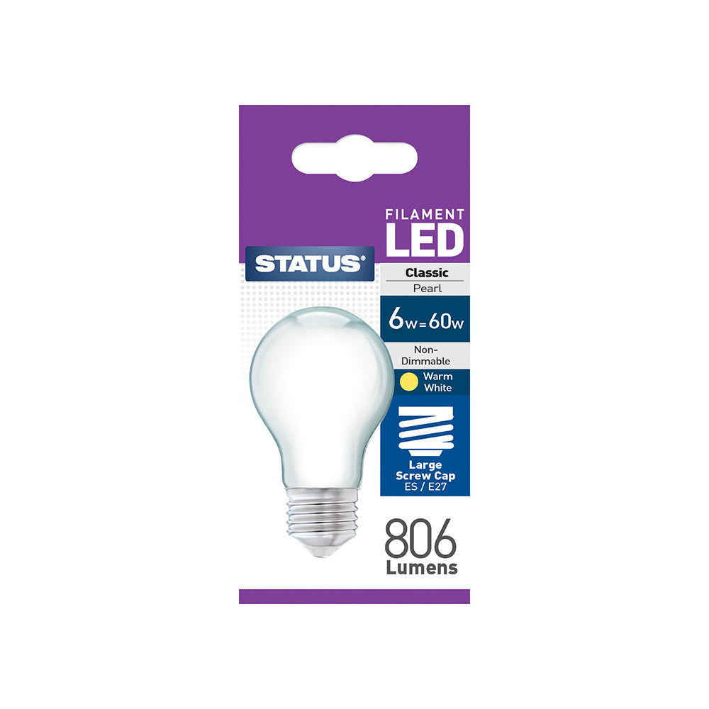 6W ES LED Opal Filament GLS Lamp Bulb