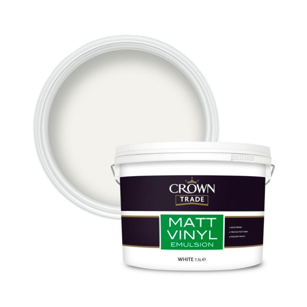 Crown Trade Vinyl Matt Emulsion - White 7.5L