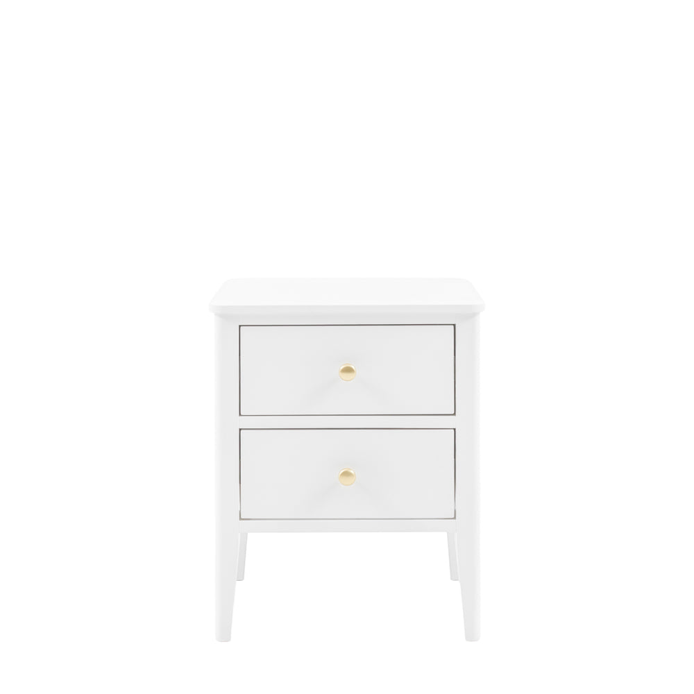 Arla 2 Drawer Bedside Table White