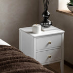 Arla 2 Drawer Bedside Table White