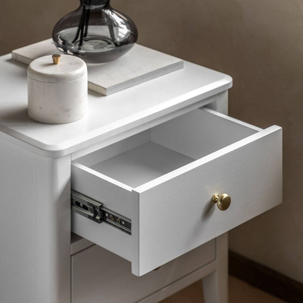 Arla 2 Drawer Bedside Table White