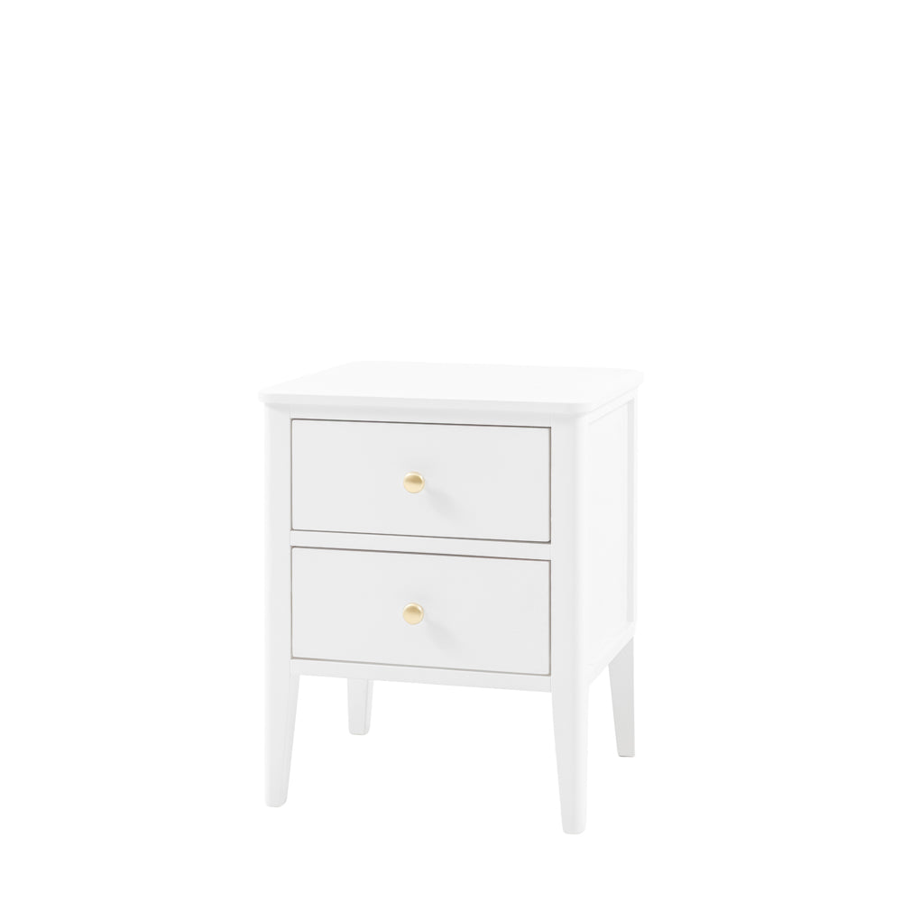 Arla 2 Drawer Bedside Table White