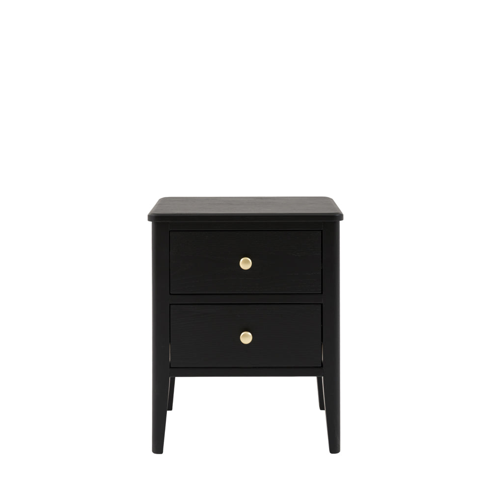 Arla 2 Drawer Bedside Table Black