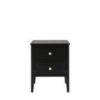 Arla 2 Drawer Bedside Table Black