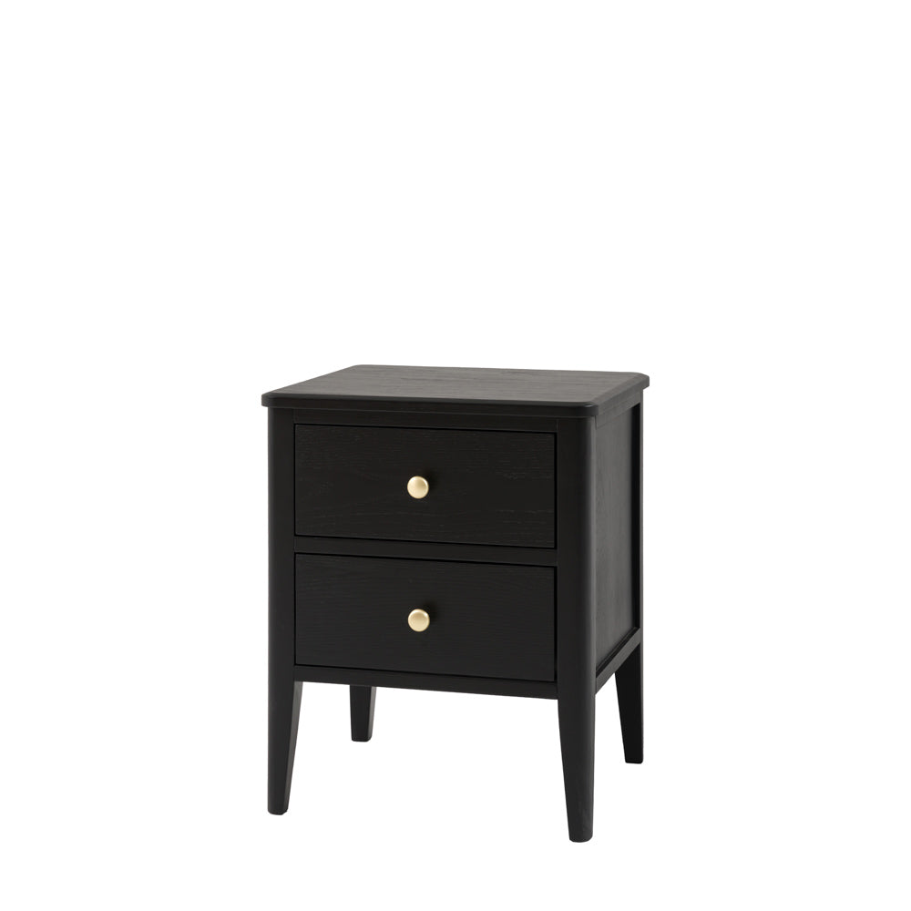 Arla 2 Drawer Bedside Table Black