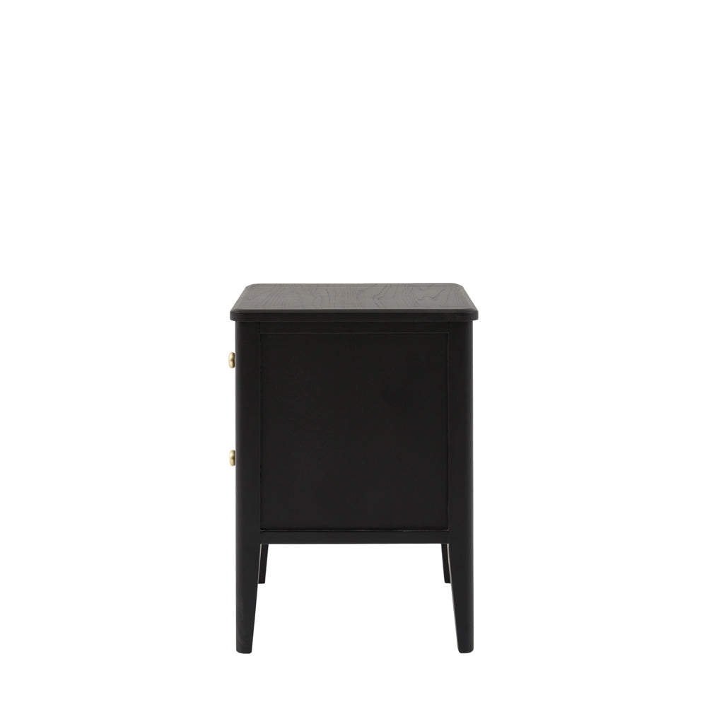 Arla 2 Drawer Bedside Table Black