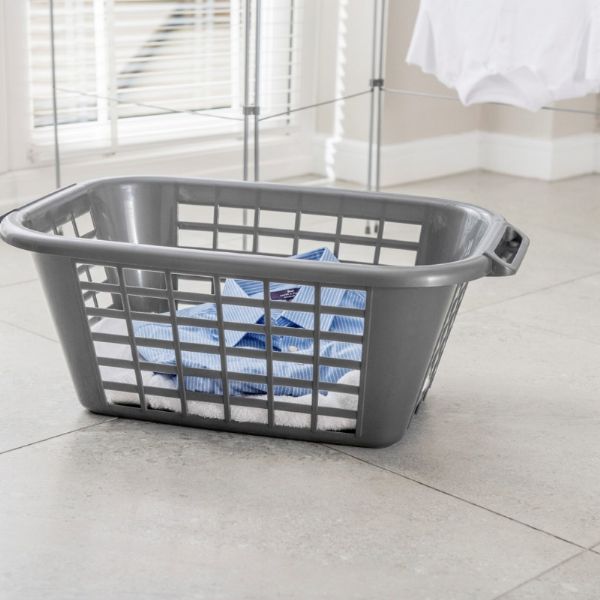 Addis Rectangle Basket 40L Metallic 510607
