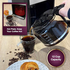 Andrew James Coffee Machine Bean to Cup Filter Ground Coffee Built-In Grinder Programmable