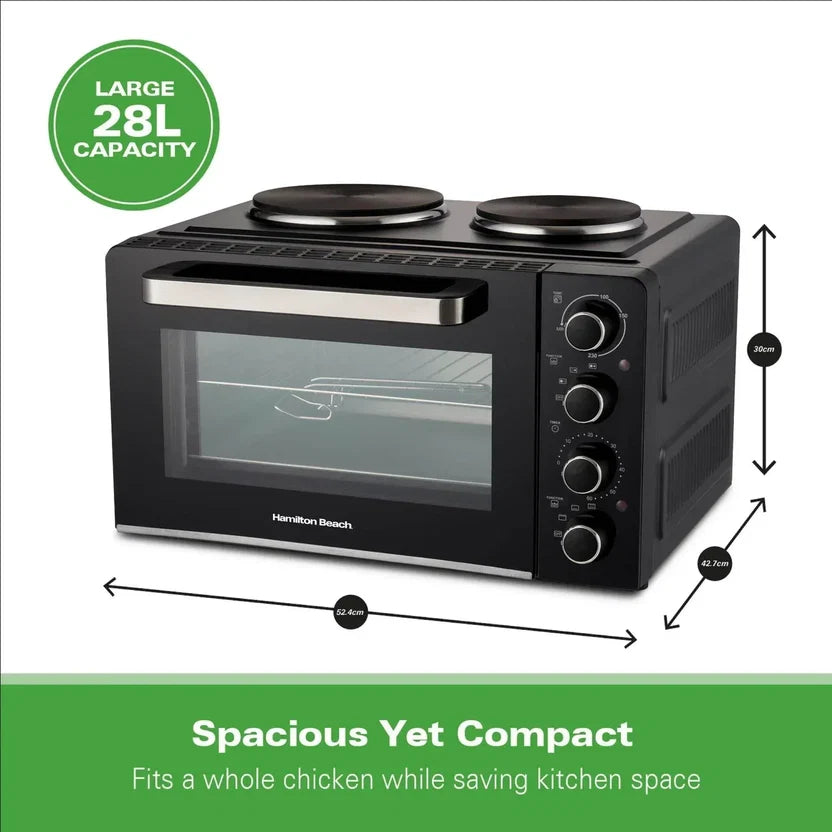 Hamilton Beach HB28HDB  28L Mini Oven with Double Hotplate