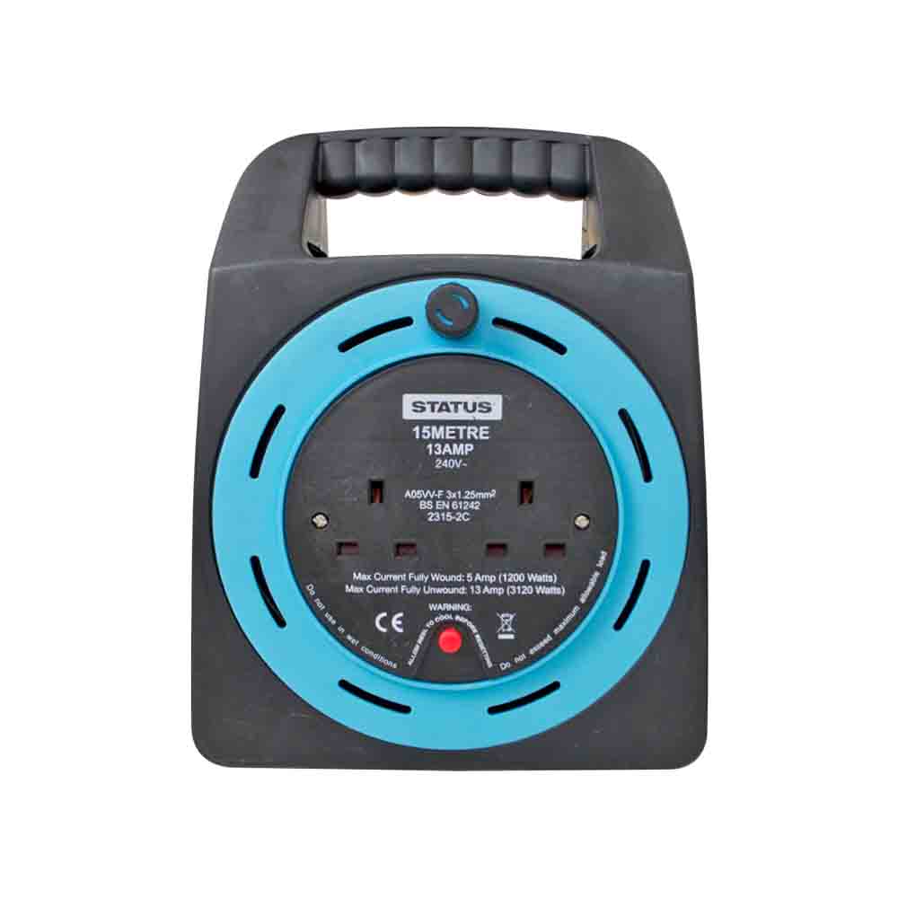 15Mtr Reel 2 Socket Outlet With Thermal Cut Out