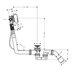 Hansgrohe Exafill S Complete set bath filler, waste and overflow set for standard bath tubs