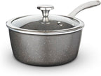 Tower T900217 Cerastone Pro 22cm Forged Saucepan with Tempered Glass Lid - Graphite