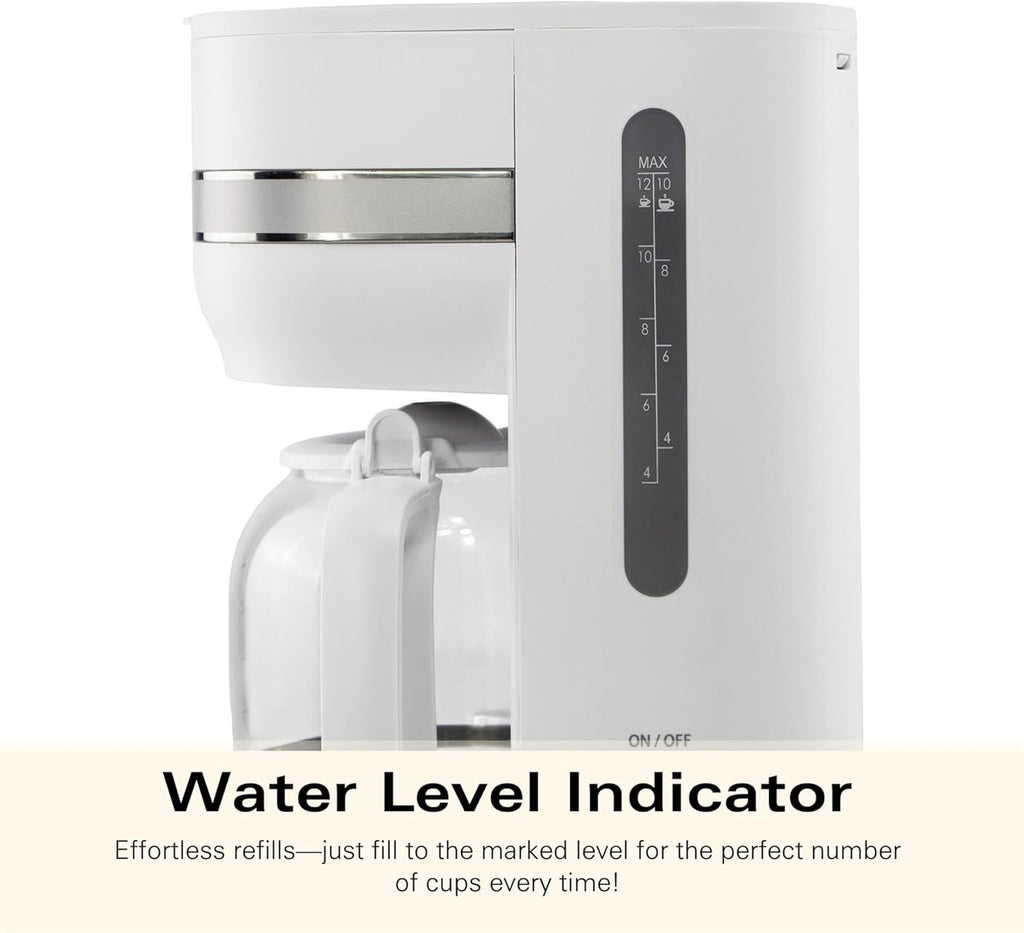 Hamilton Beach HBC9453MW Ella Filter Coffee Machine- White