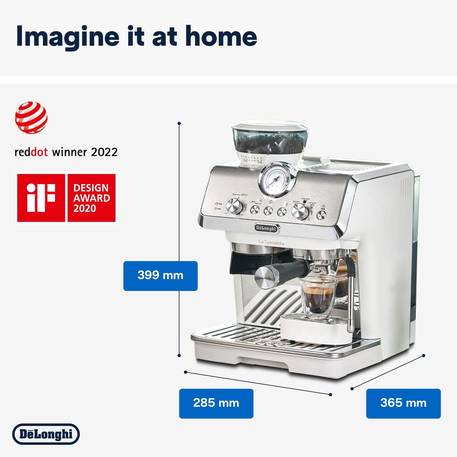 Delonghi EC9155.W La Specialista Arte Espresso Coffee Machine with Integrated Burr Grinder - White