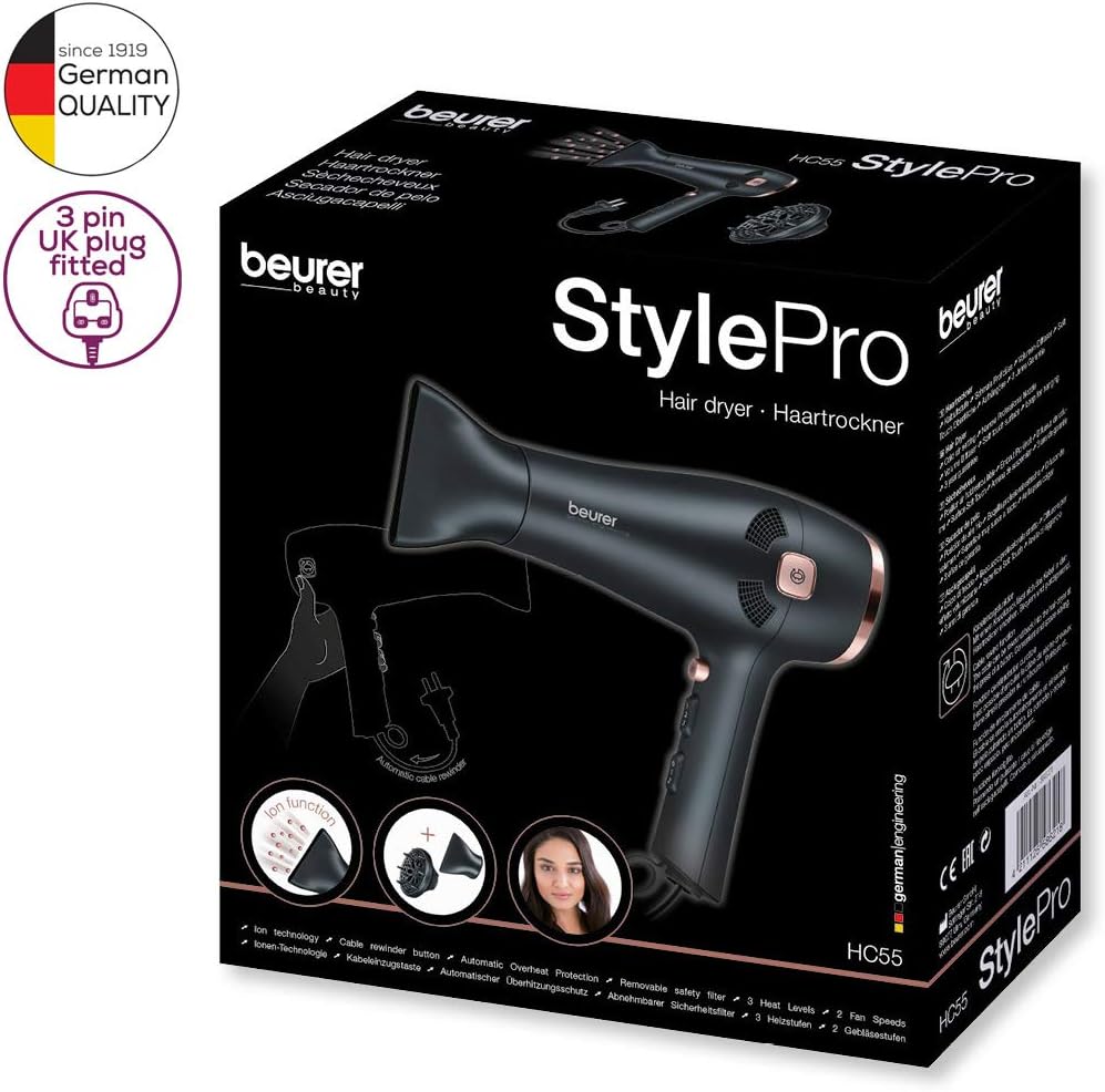 Beurer HC55 2000W Hair Dryer with Cable Rewind Function
