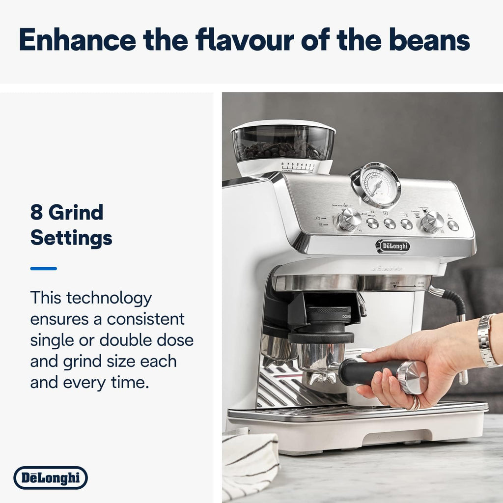 Delonghi EC9155.W La Specialista Arte Espresso Coffee Machine with Integrated Burr Grinder - White