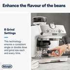 Delonghi EC9155.W La Specialista Arte Espresso Coffee Machine with Integrated Burr Grinder - White