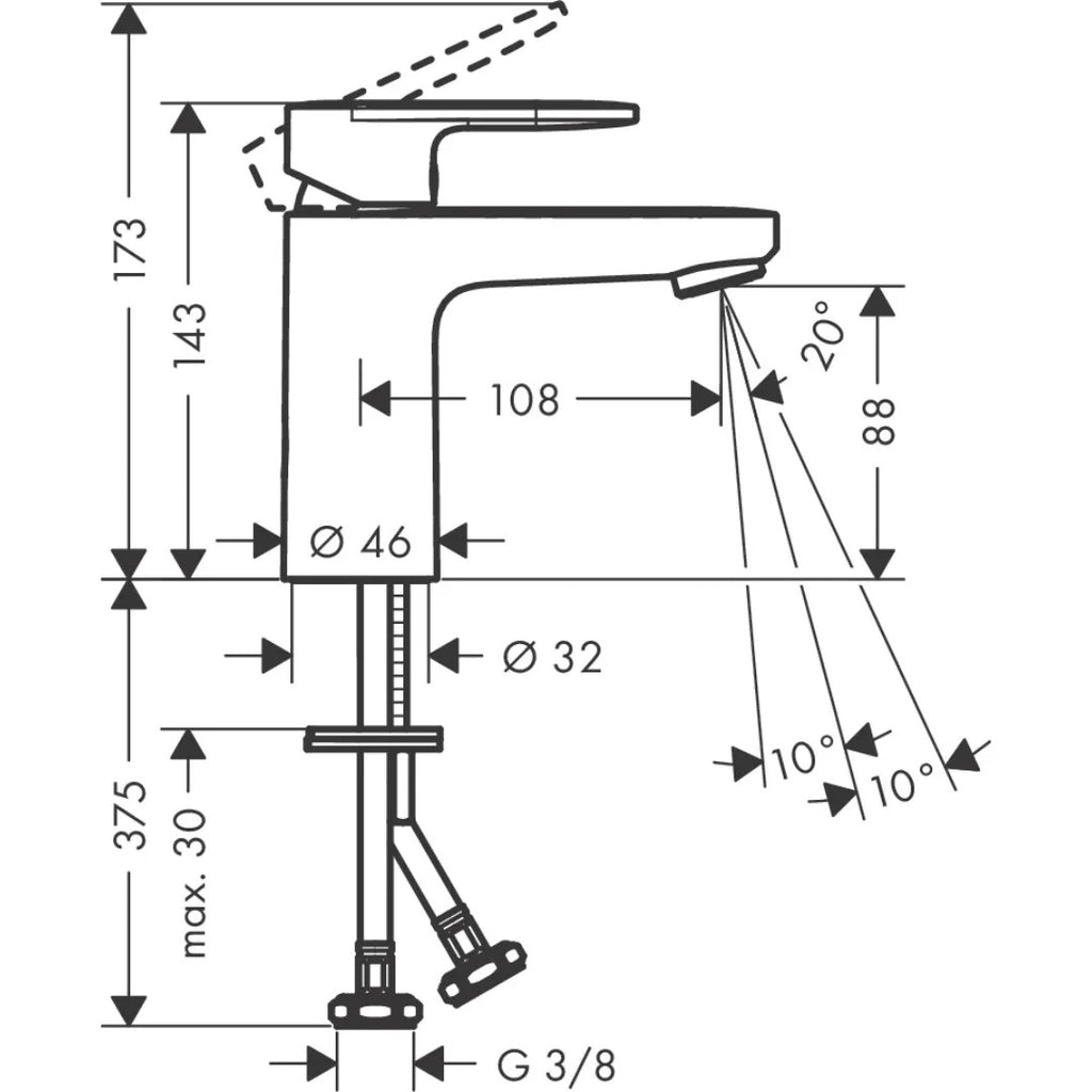 Hansgrohe Vernis Blend Single lever basin mixer 100 without waste set