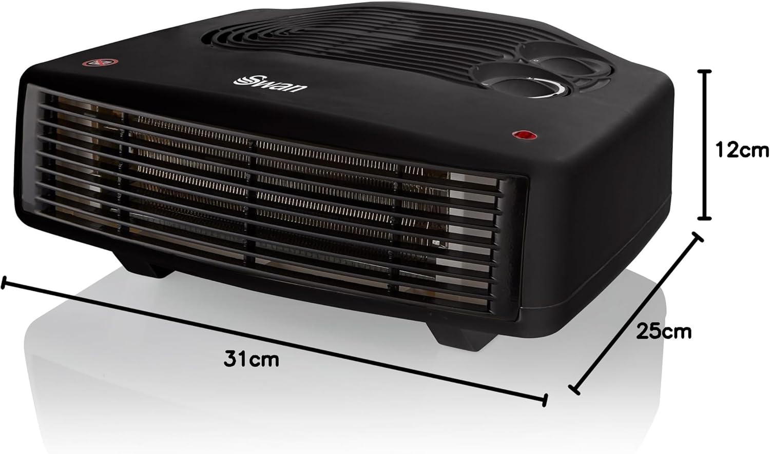 Swan SH27030N Horizontal Fan Heater with 2 Heat Settings-3000W- Black