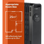 Igenix IG2626BL 2.5Kw Digital Control Oil Filled  Radiator- Black