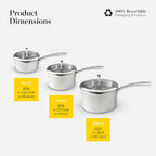 GGood Food By Tower GF900270 Tri-Ply 3  Piece Cookware Set